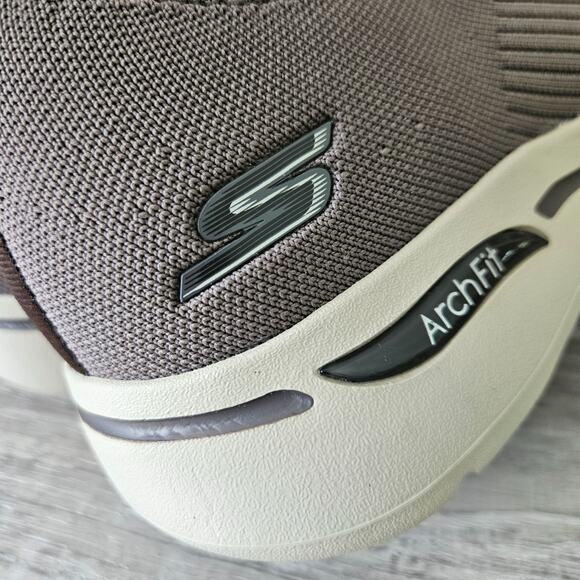 Skechers Mens Go Walk Arch Fit Iconic Slip On Shoes Taupe Brown Size 11 Stretch main image 12